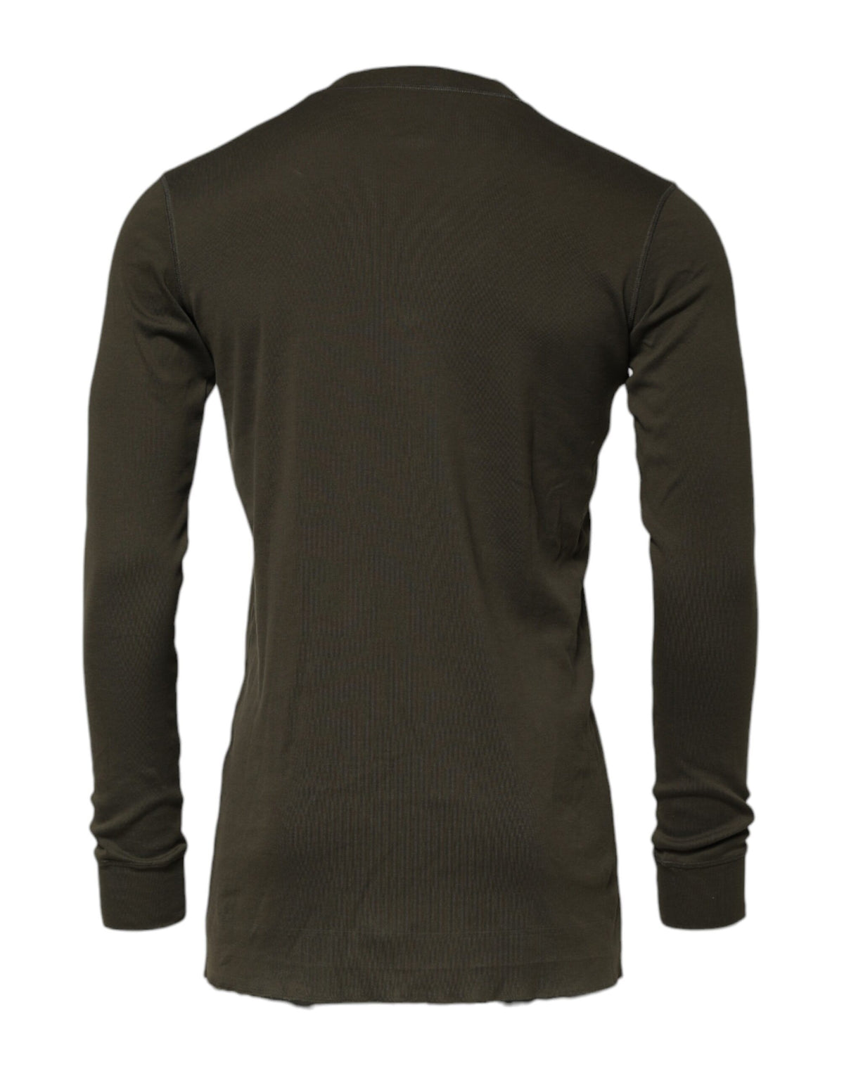 T-shirt à manches longues et col rond vert foncé de Dolce &amp; Gabbana