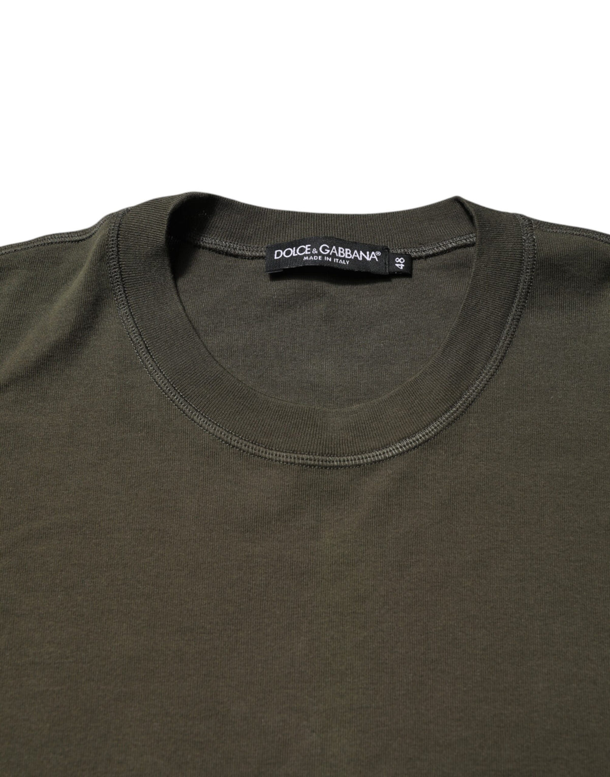 T-shirt à manches longues et col rond vert foncé de Dolce &amp; Gabbana