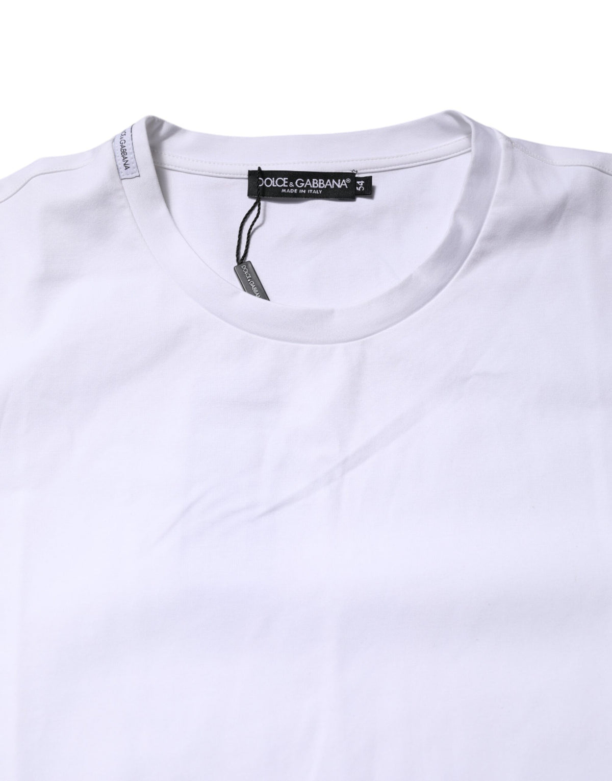 T-shirt blanc en coton à manches courtes et col rond de Dolce &amp; Gabbana
