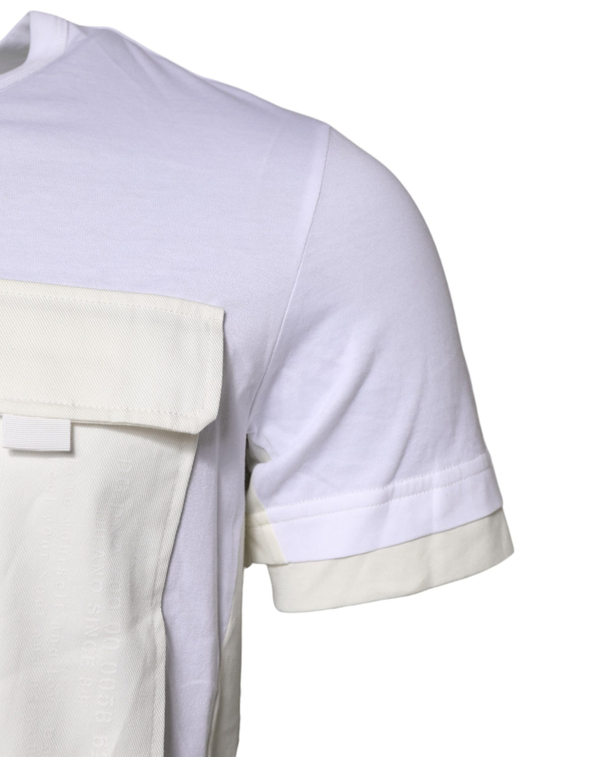 T-shirt blanc en coton à manches courtes avec poches de Dolce &amp; Gabbana