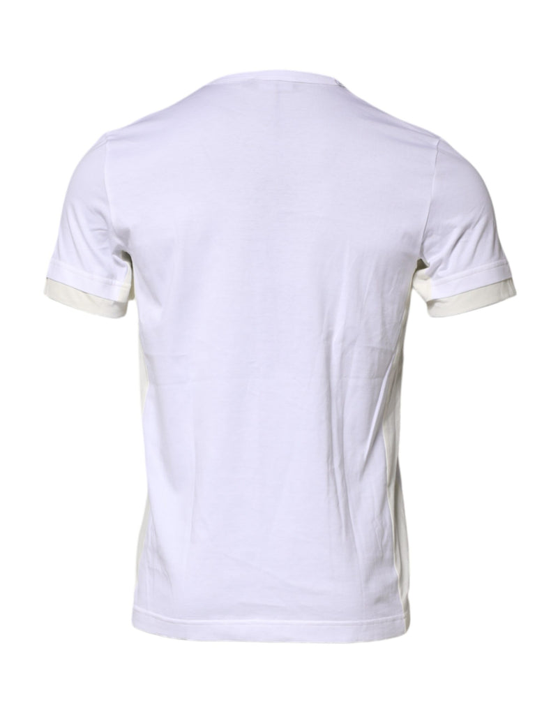 T-shirt blanc en coton à manches courtes avec poches de Dolce &amp; Gabbana