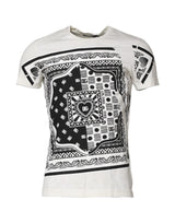 T-shirt en coton blanc à imprimé bandana et logo de Dolce &amp; Gabbana