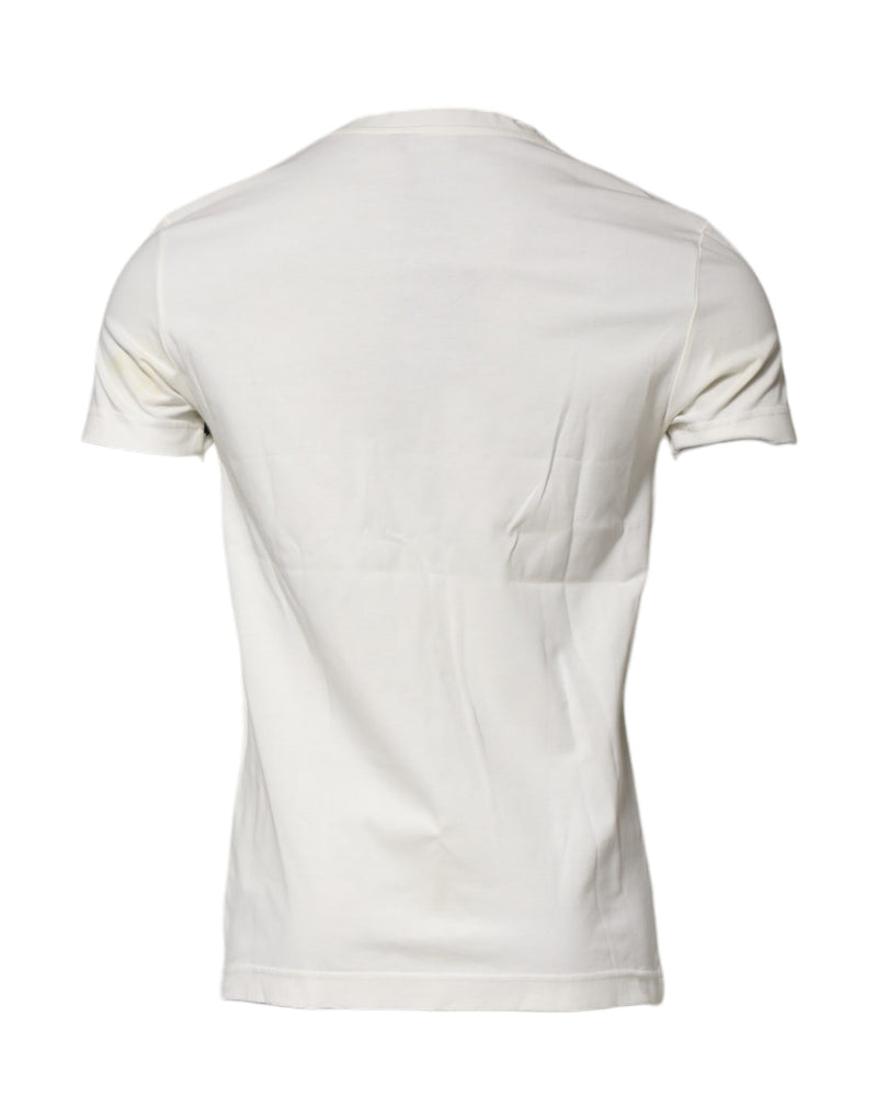 Dolce &amp; Gabbana wit katoenen T-shirt met logo en bandana-print