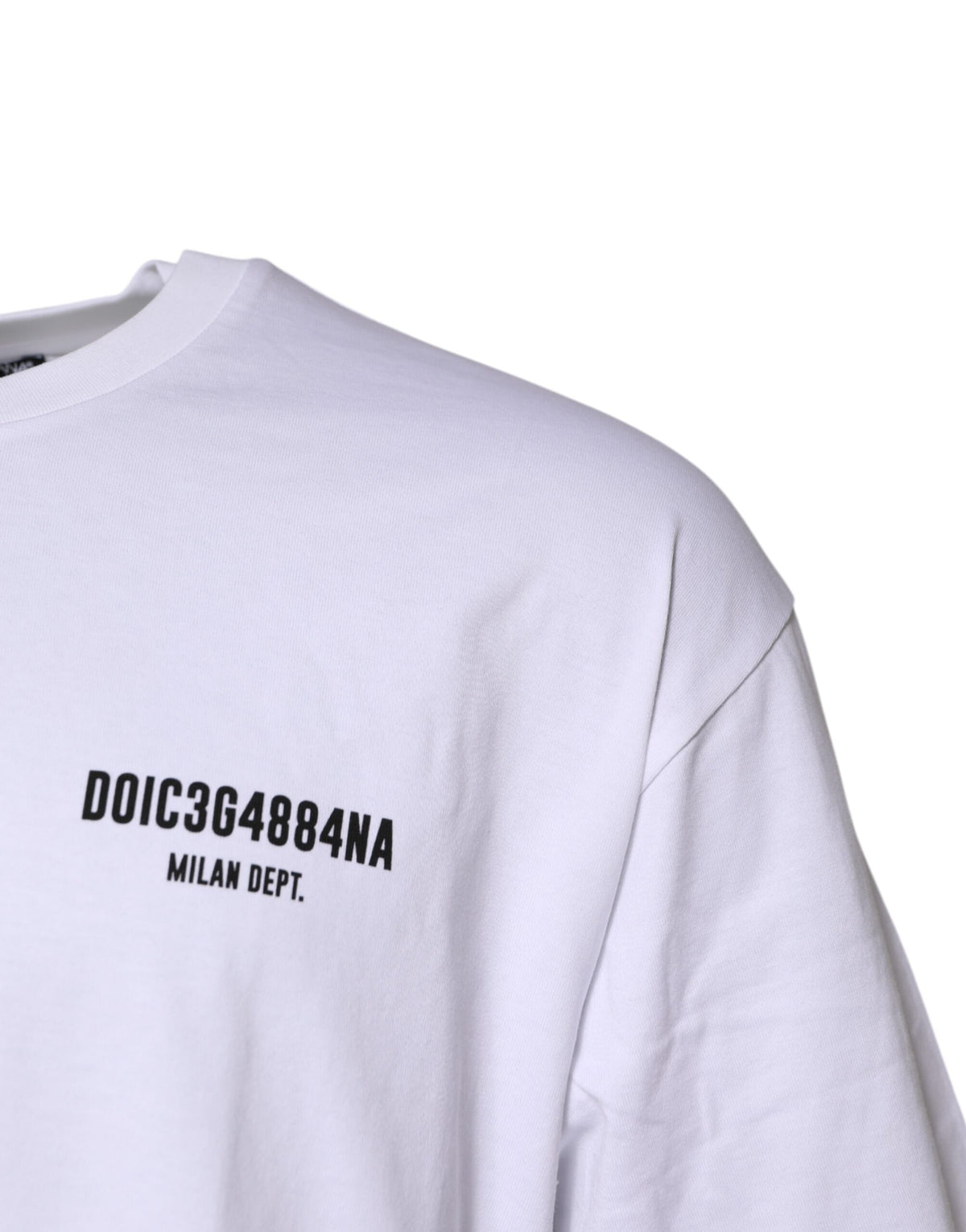 T-shirt à col rond en coton blanc avec imprimé du logo Dolce &amp; Gabbana