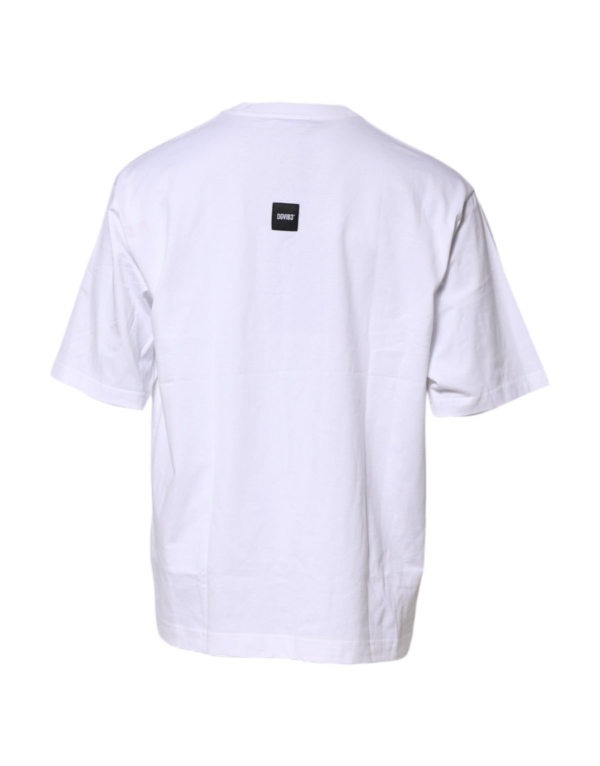 T-shirt à col rond en coton blanc avec imprimé du logo Dolce &amp; Gabbana