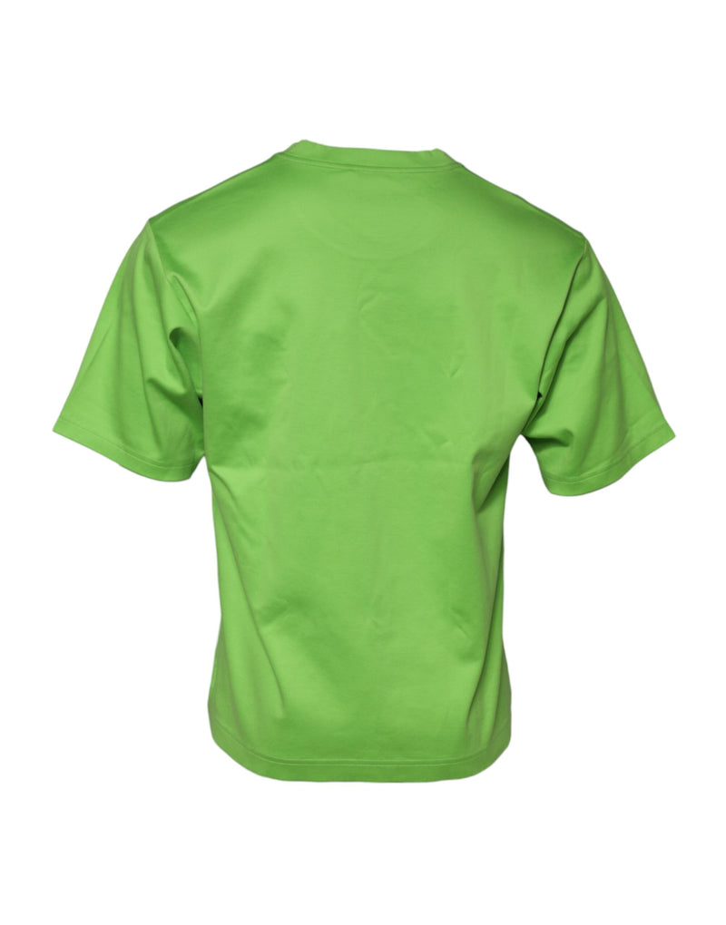 Dolce &amp; Gabbana Groen T-shirt met ronde hals en opdruk