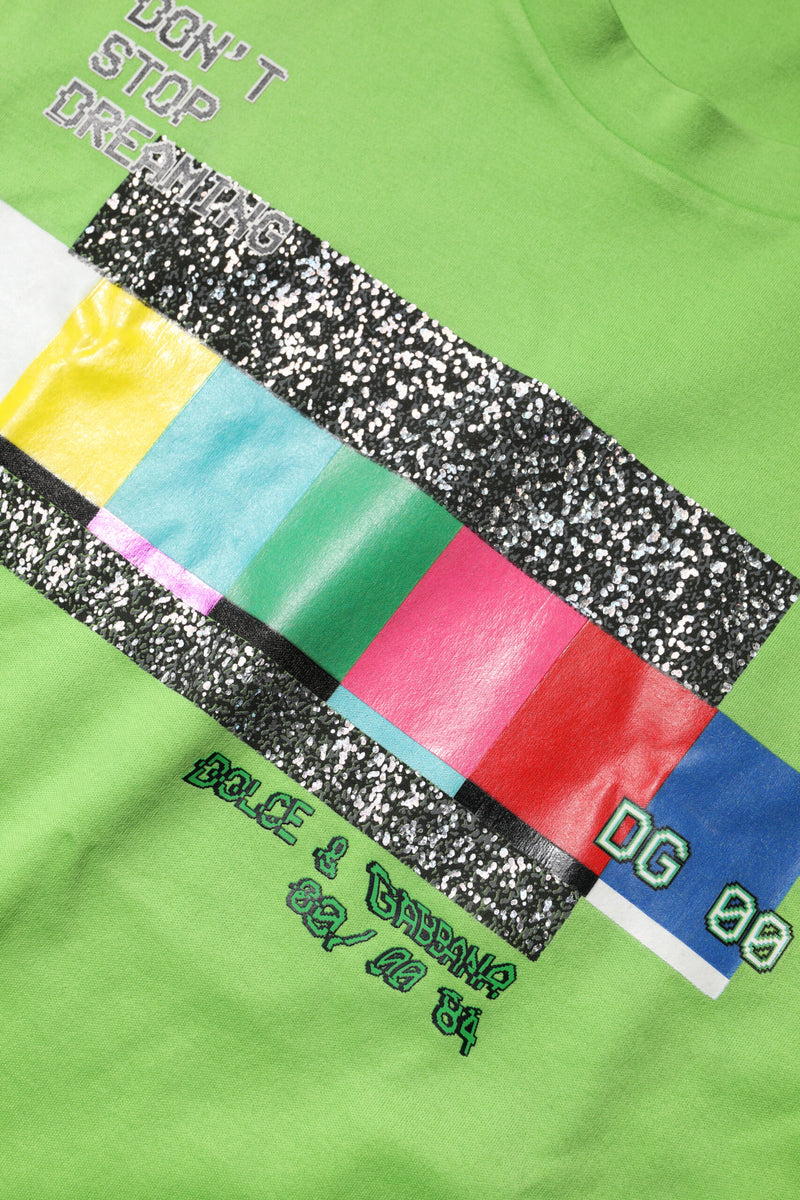Dolce &amp; Gabbana Groen T-shirt met ronde hals en opdruk