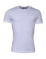 T-shirt à col rond en coton blanc avec logo et patch Dolce &amp; Gabbana