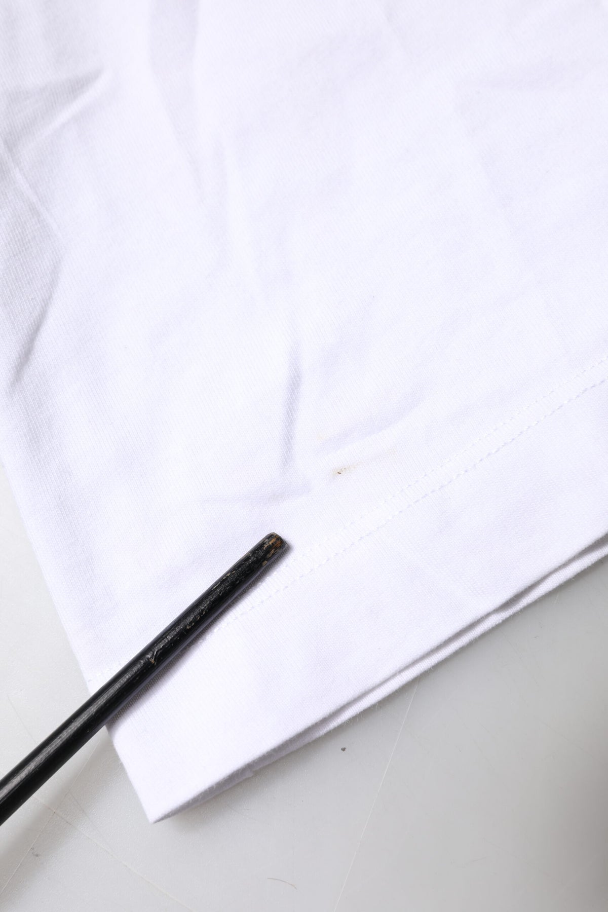 T-shirt à col rond en coton blanc avec logo et patch Dolce &amp; Gabbana