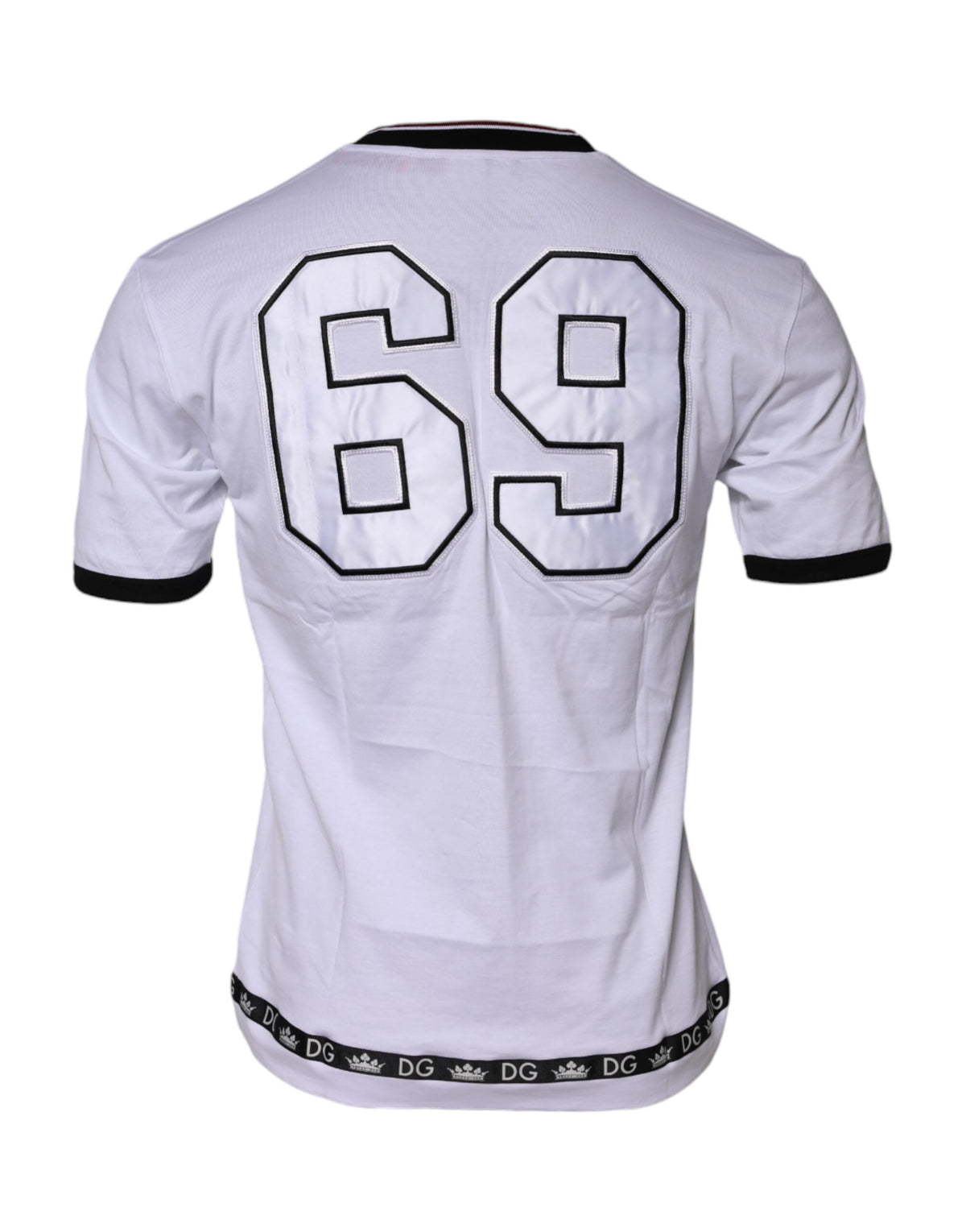 T-shirt blanc en coton Dolce &amp; Gabbana brodé du motif "King Crown"