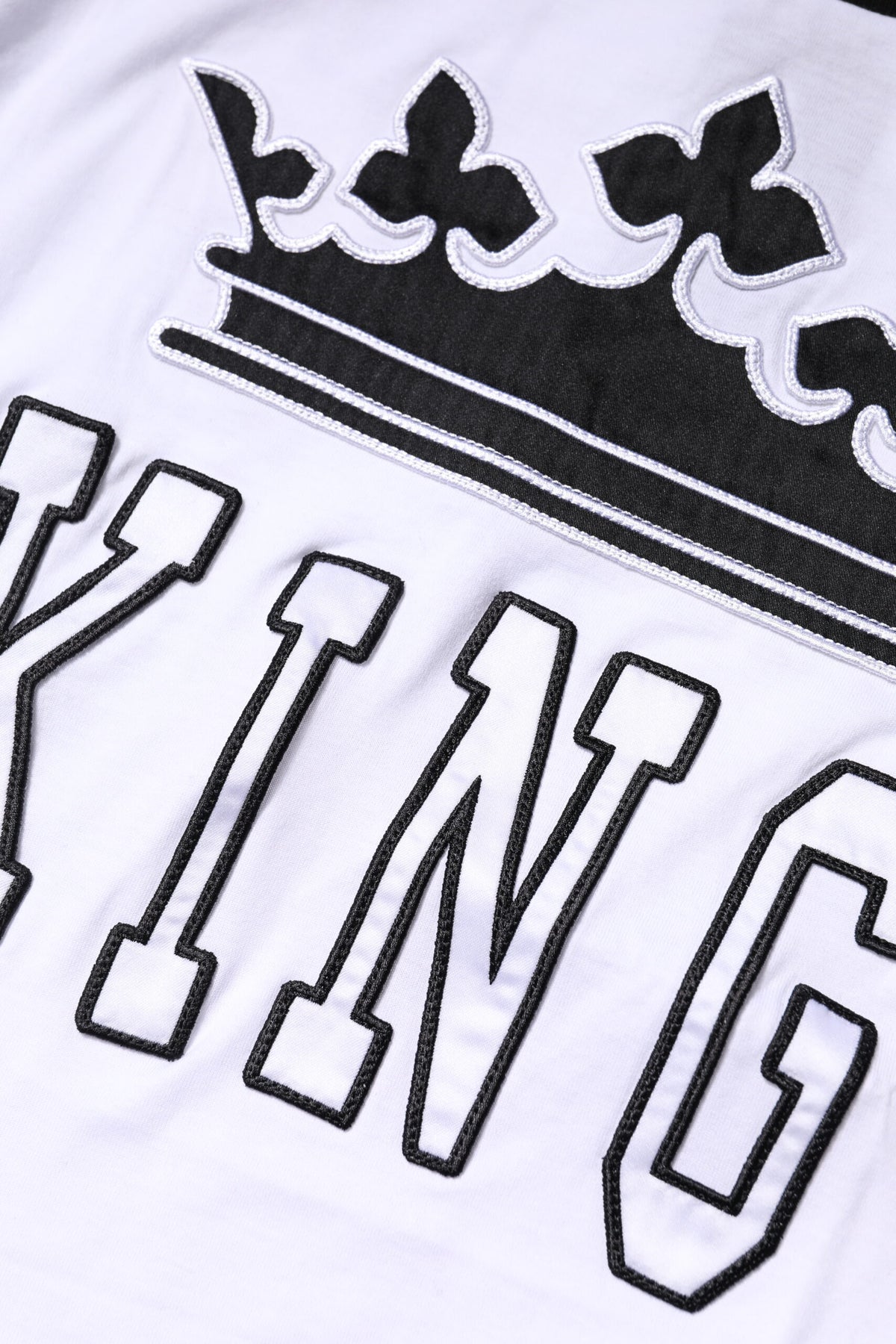 T-shirt blanc en coton Dolce &amp; Gabbana brodé du motif "King Crown"