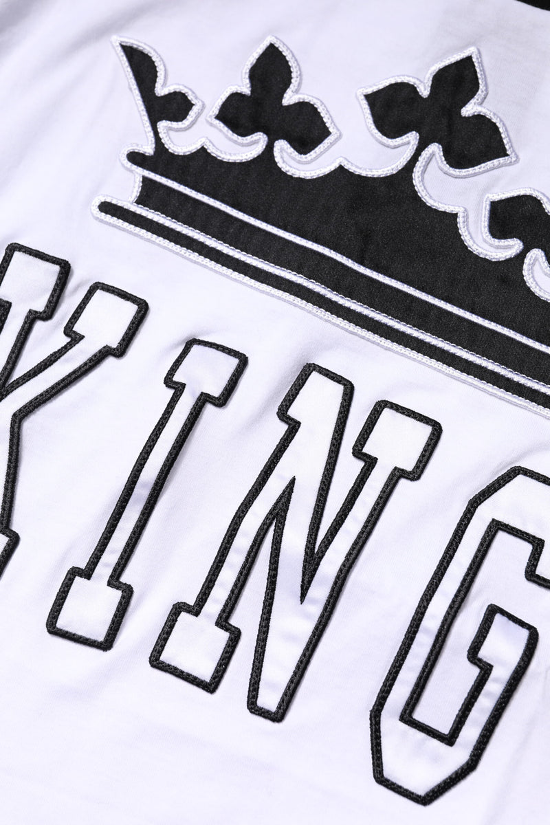 Dolce & Gabbana White Cotton Crown King Embroidery T-shirt