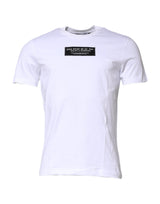 T-shirt à col rond en coton blanc avec logo et patch Dolce &amp; Gabbana