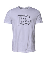 T-shirt à manches courtes blanc avec imprimé du logo DG de Dolce &amp; Gabbana
