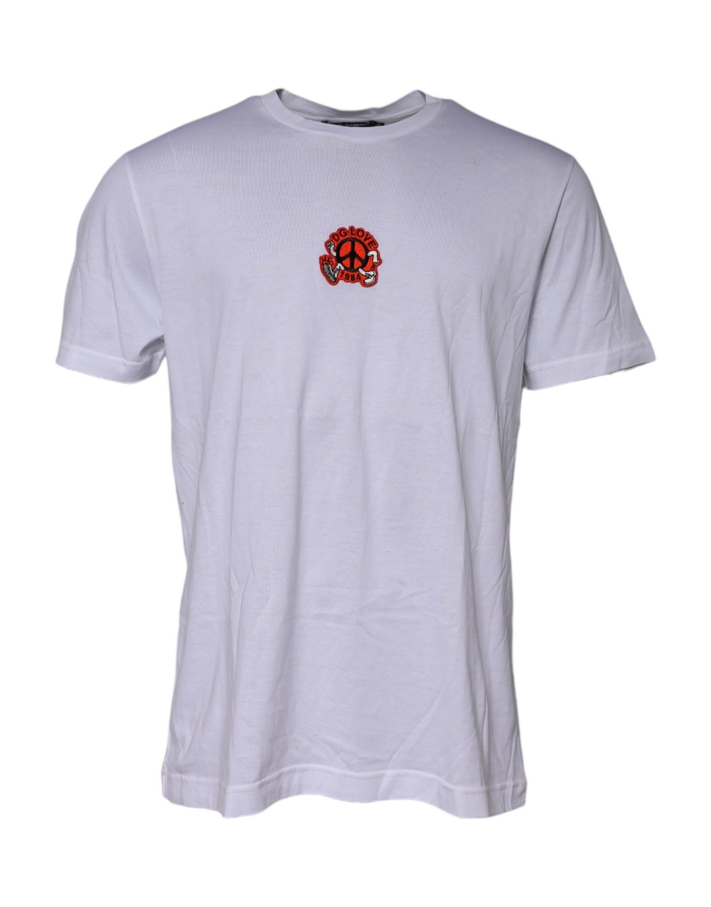 Dolce &amp; Gabbana wit T-shirt met DG LOVE-patch en korte mouwen