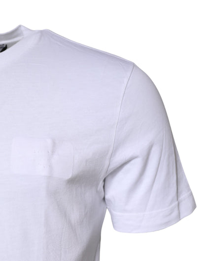 Dolce & Gabbana White Cotton Crew Neck Short Sleeves T-shirt