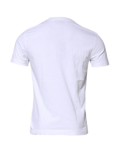 Dolce & Gabbana White Cotton Crew Neck Short Sleeves T-shirt