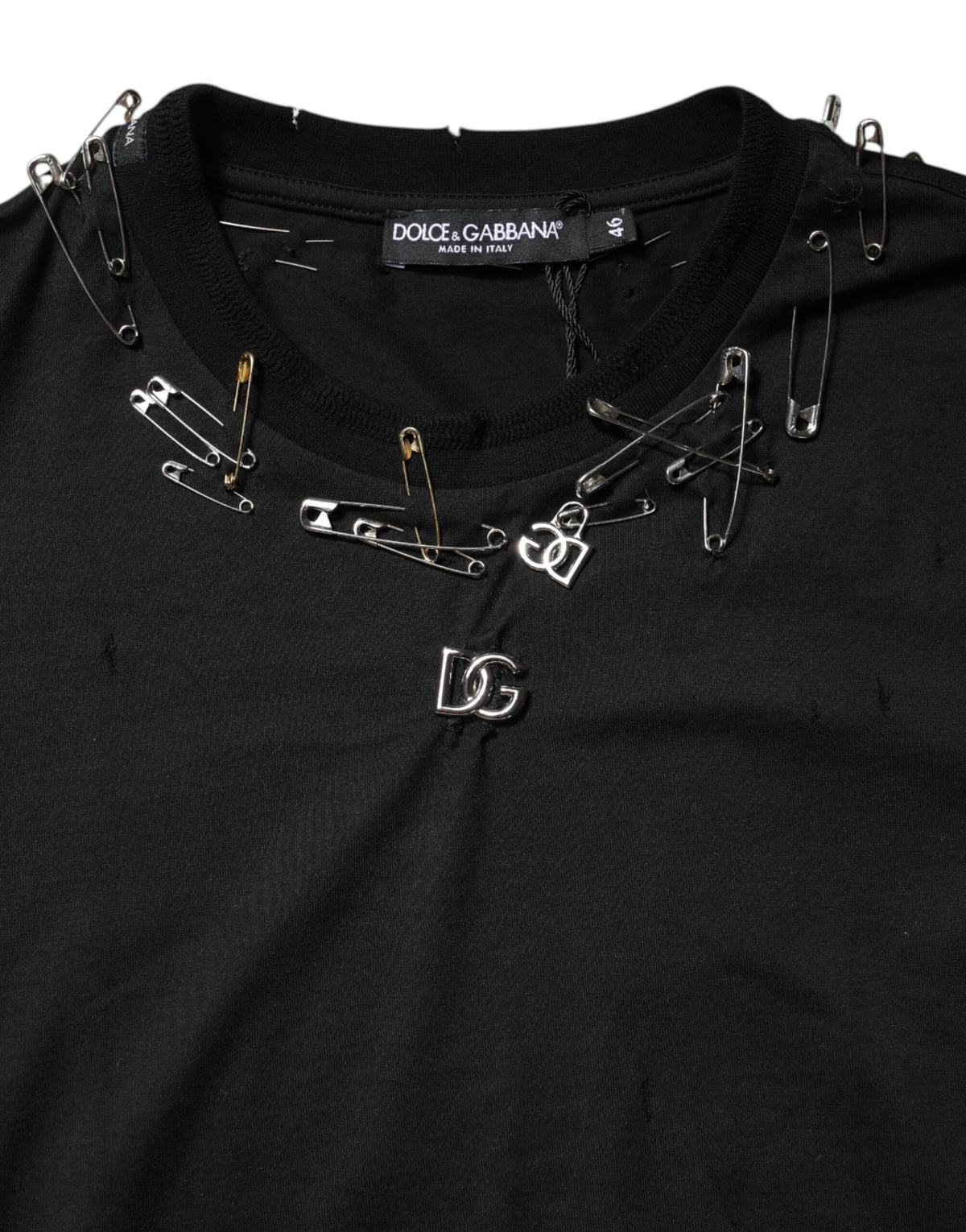 T-shirt à manches courtes noir avec logo brodé de Dolce &amp; Gabbana