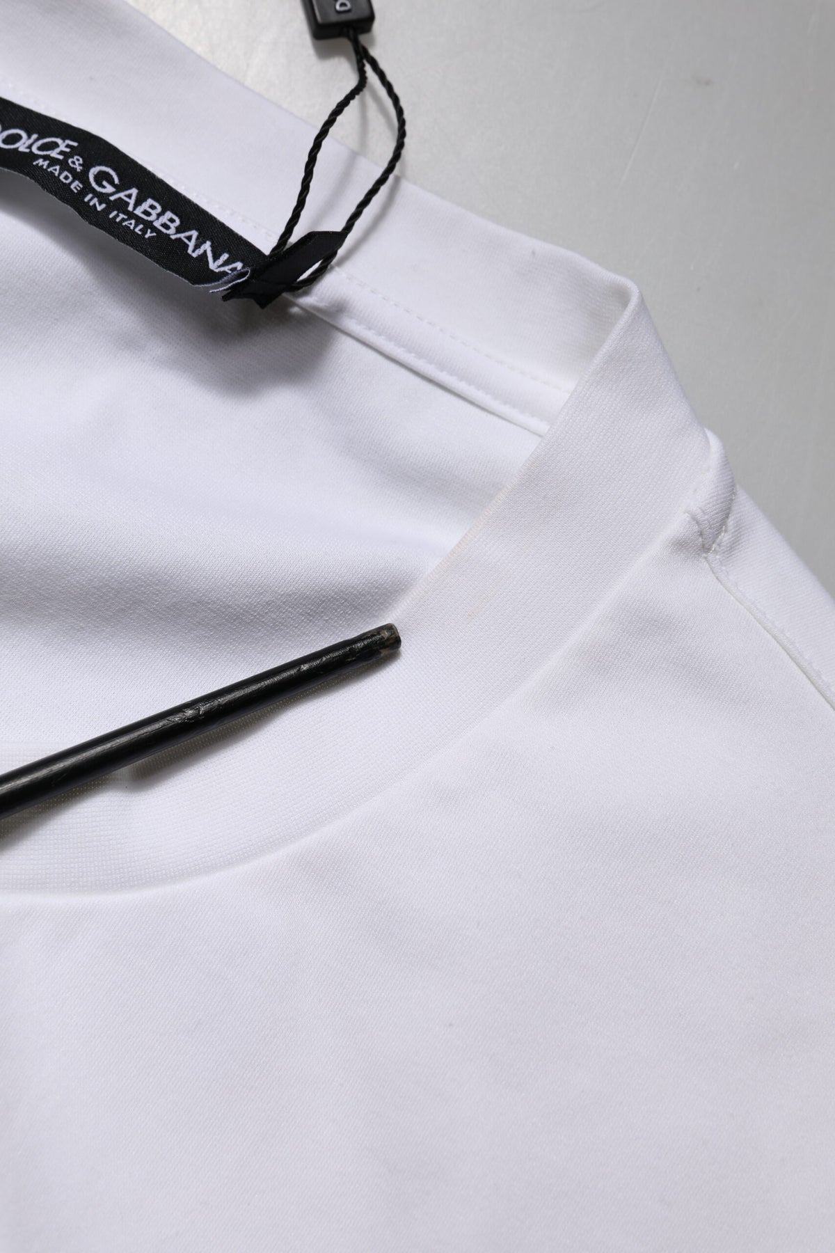 T-shirt à manches courtes blanc avec logo brodé de Dolce &amp; Gabbana
