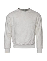 Pull en coton blanc à col rond en polaire de Dolce &amp; Gabbana