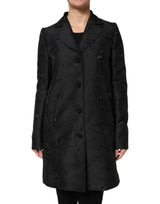 Dolce & Gabbana Trench Coat Noir à Boutonnage Simple