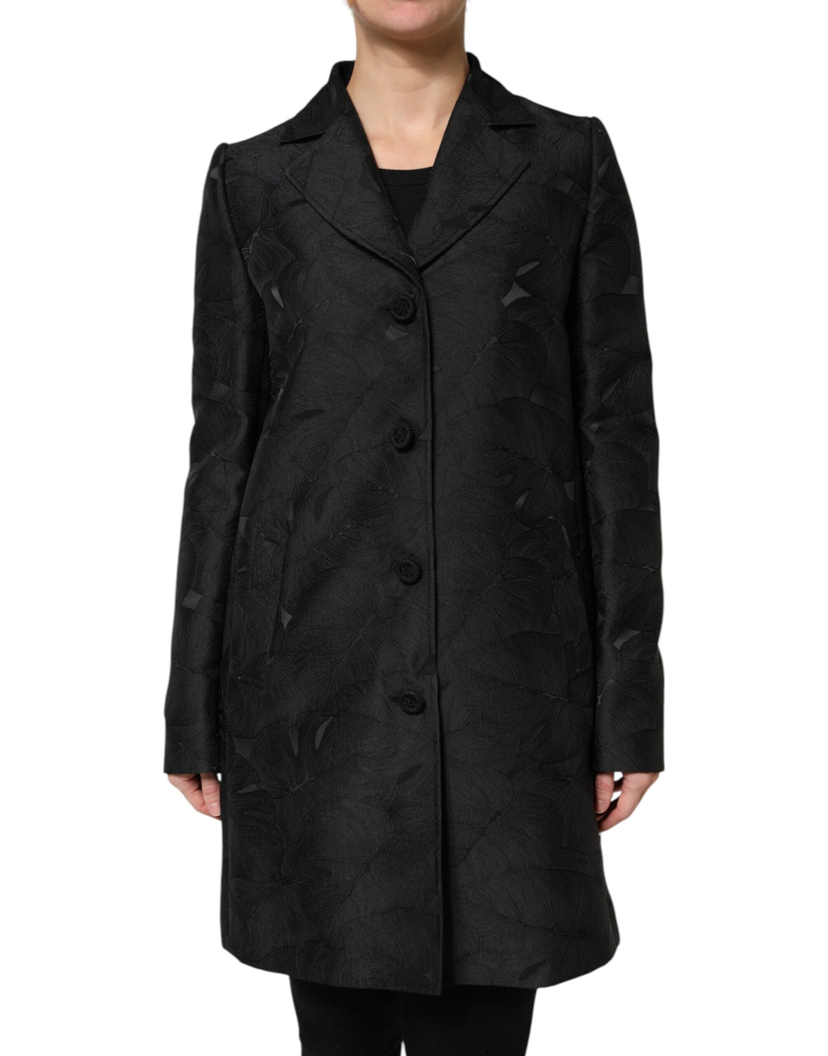 Dolce & Gabbana Trench Coat Noir à Boutonnage Simple