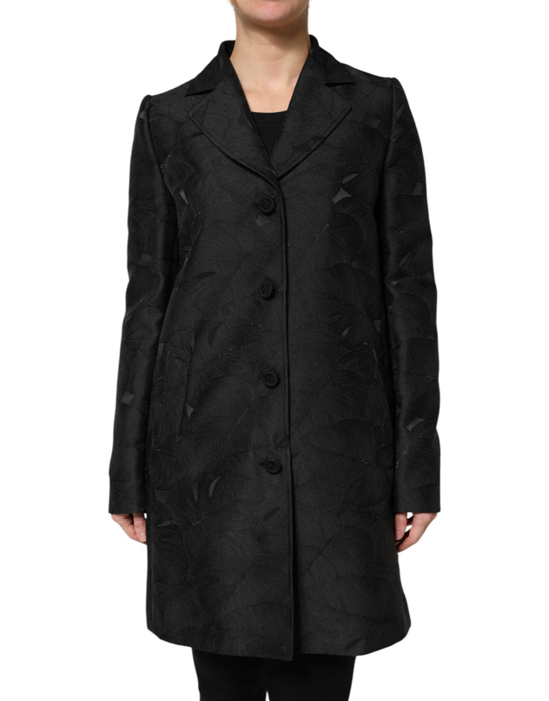 Dolce & Gabbana Trench Coat Noir à Boutonnage Simple