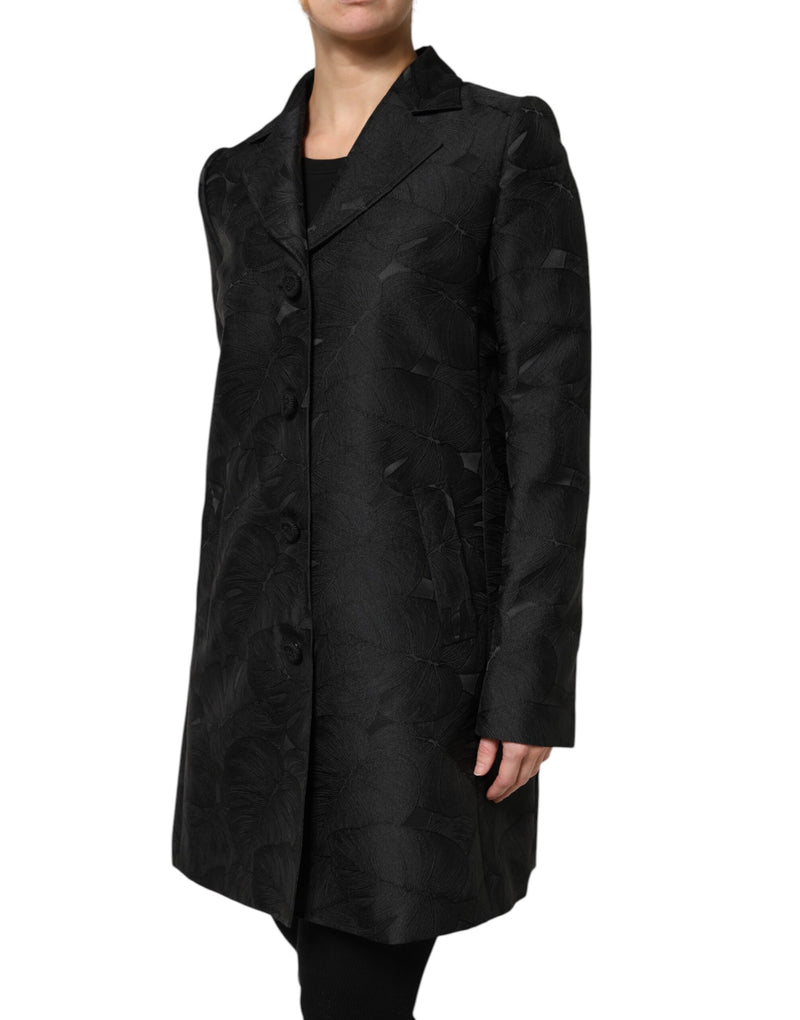 Dolce & Gabbana Trench Coat Noir à Boutonnage Simple