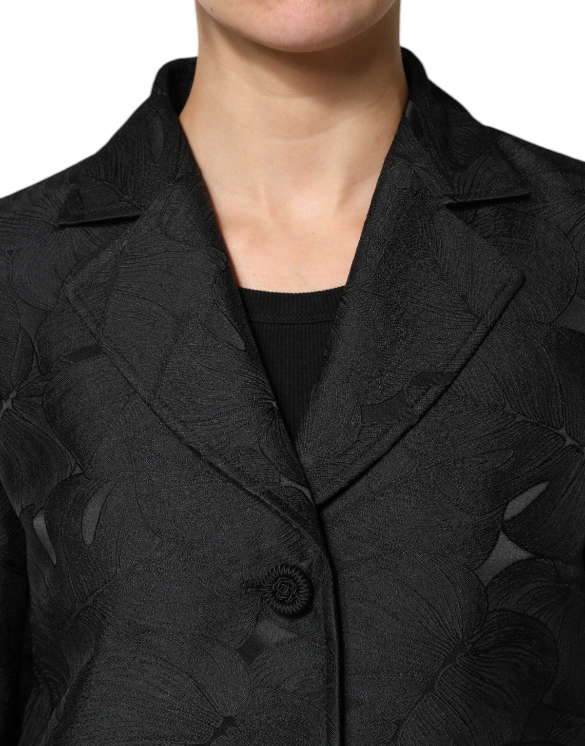Dolce & Gabbana Trench Coat Noir à Boutonnage Simple