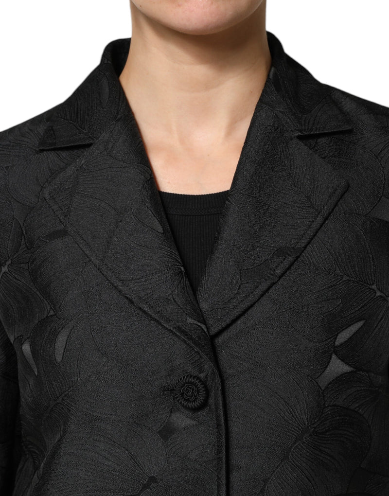 Dolce & Gabbana Trench Coat Noir à Boutonnage Simple