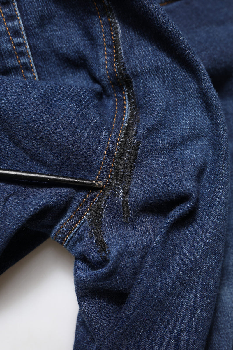 Dolce & Gabbana Jean Cropped en Denim Bleu Taille Haute