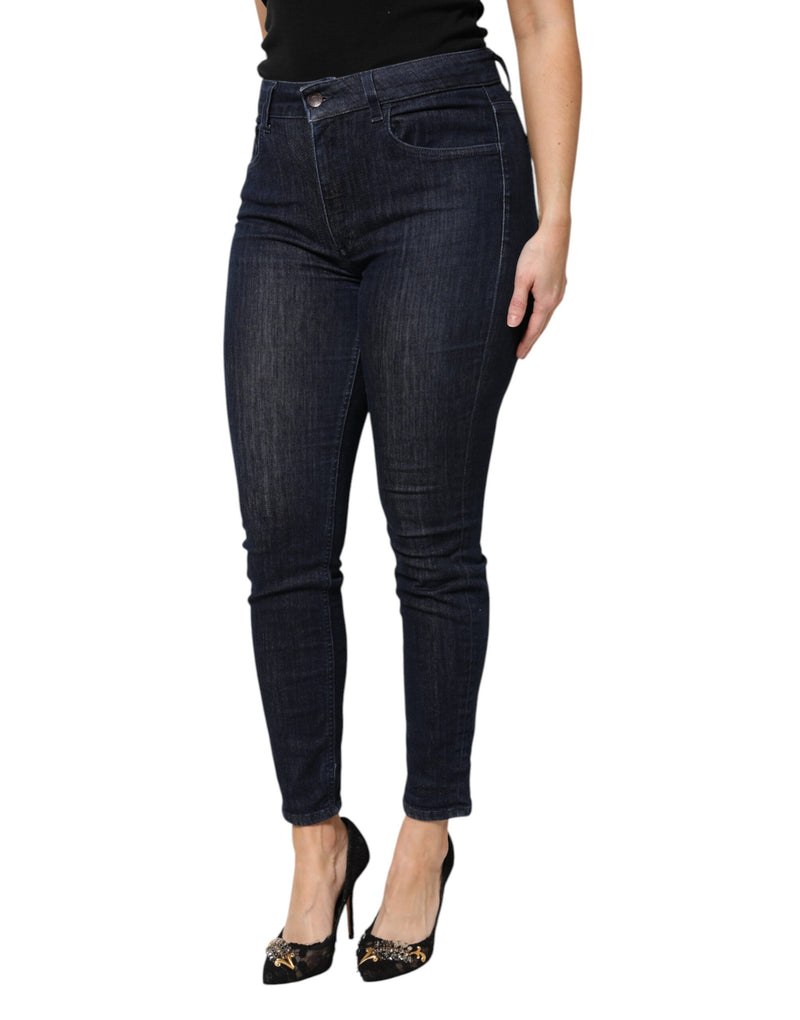 Dolce & Gabbana Jeans Femme Skinny Cropped Denim Bleu Foncé