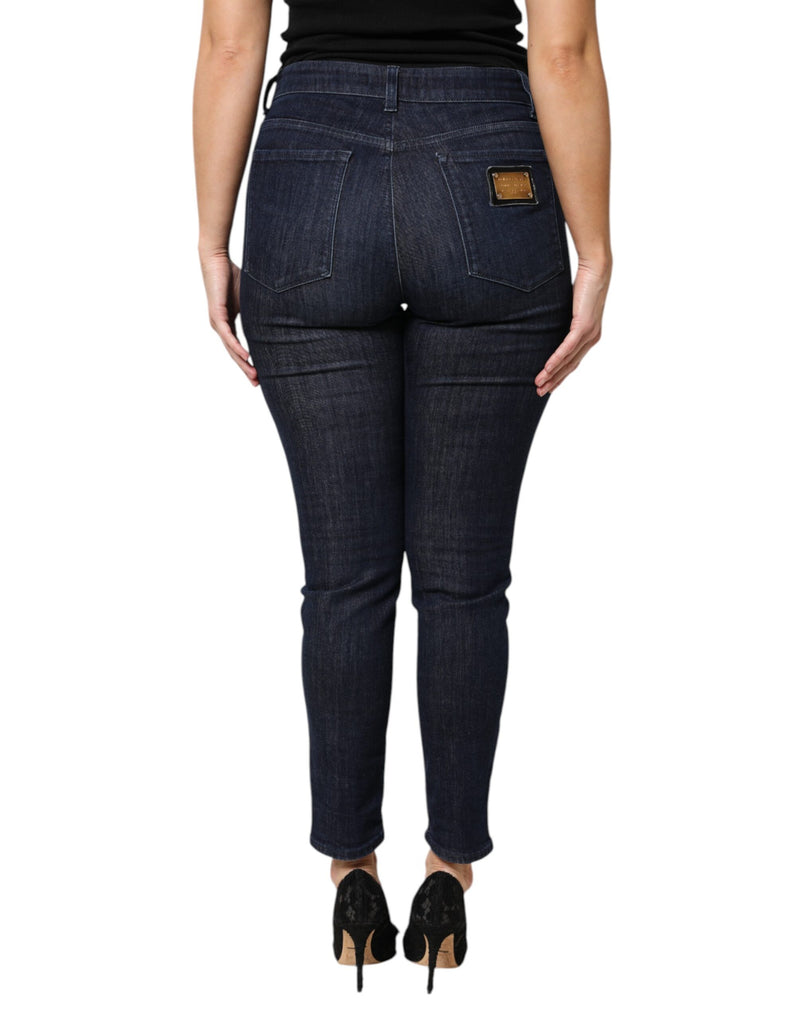 Dolce & Gabbana Jeans Femme Skinny Cropped Denim Bleu Foncé