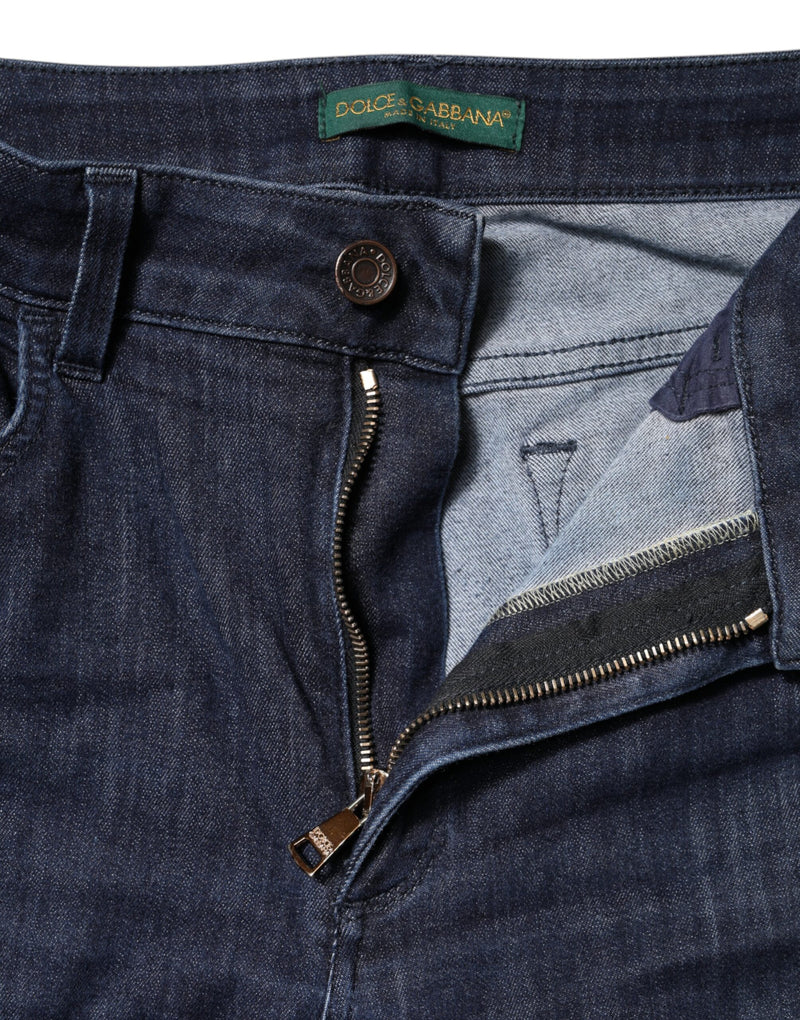 Dolce & Gabbana Jeans Femme Skinny Cropped Denim Bleu Foncé