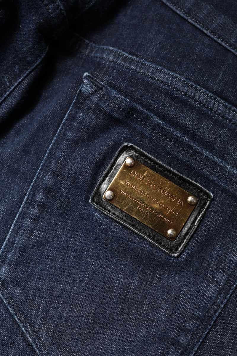 Dolce & Gabbana Jeans Femme Skinny Cropped Denim Bleu Foncé