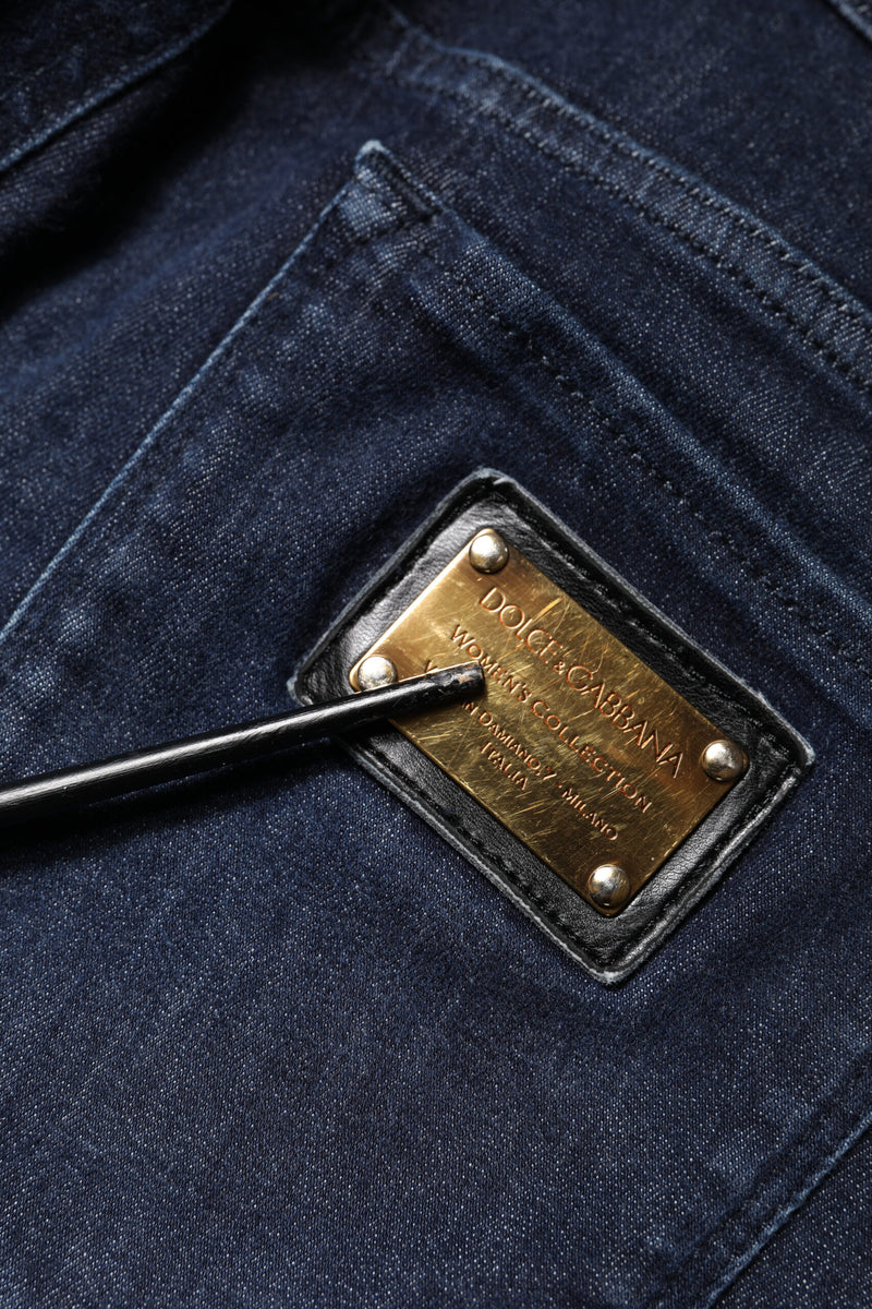 Dolce & Gabbana Jeans Femme Skinny Cropped Denim Bleu Foncé