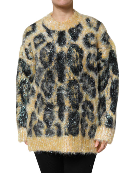 Pull en Mohair Multicolore Léopard Dolce & Gabbana