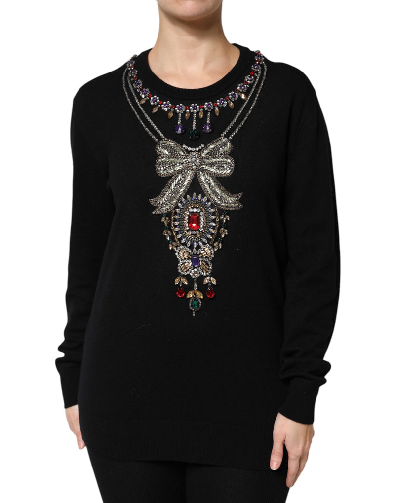 Pull en Cachemire Noir Dolce & Gabbana avec Cristaux