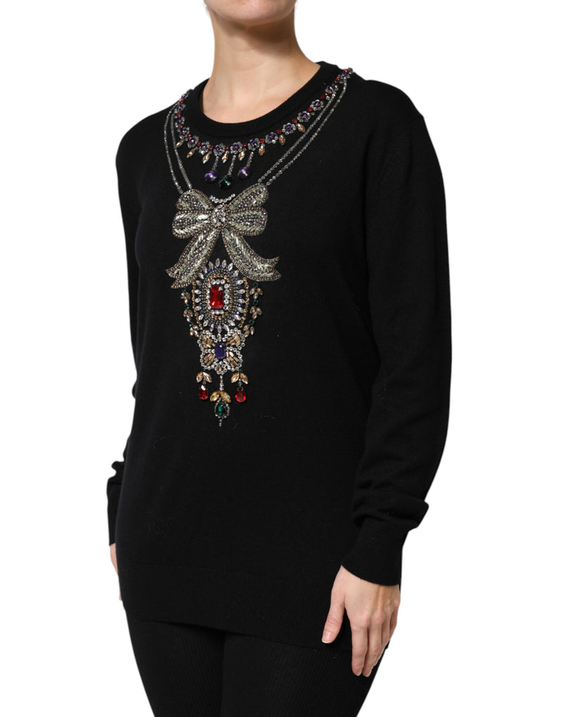 Pull en Cachemire Noir Dolce & Gabbana avec Cristaux