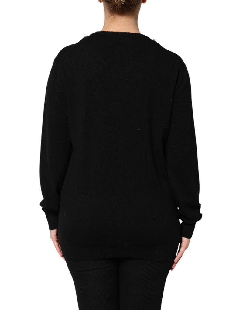 Pull en Cachemire Noir Dolce & Gabbana avec Cristaux