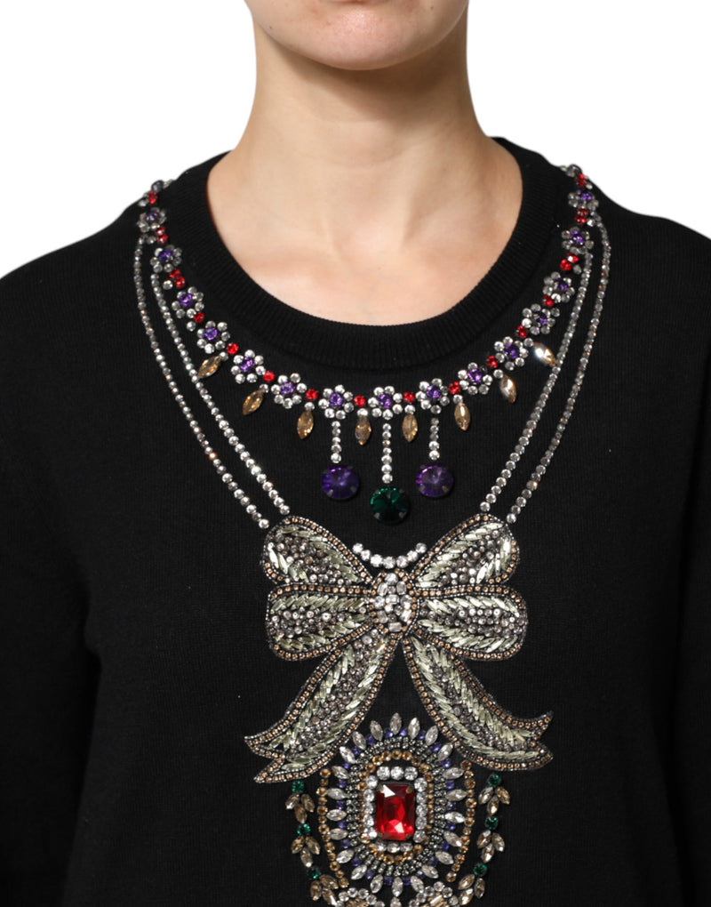 Pull en Cachemire Noir Dolce & Gabbana avec Cristaux