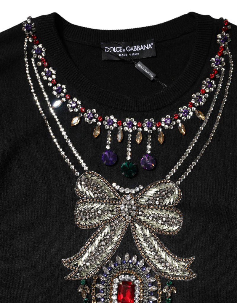 Pull en Cachemire Noir Dolce & Gabbana avec Cristaux
