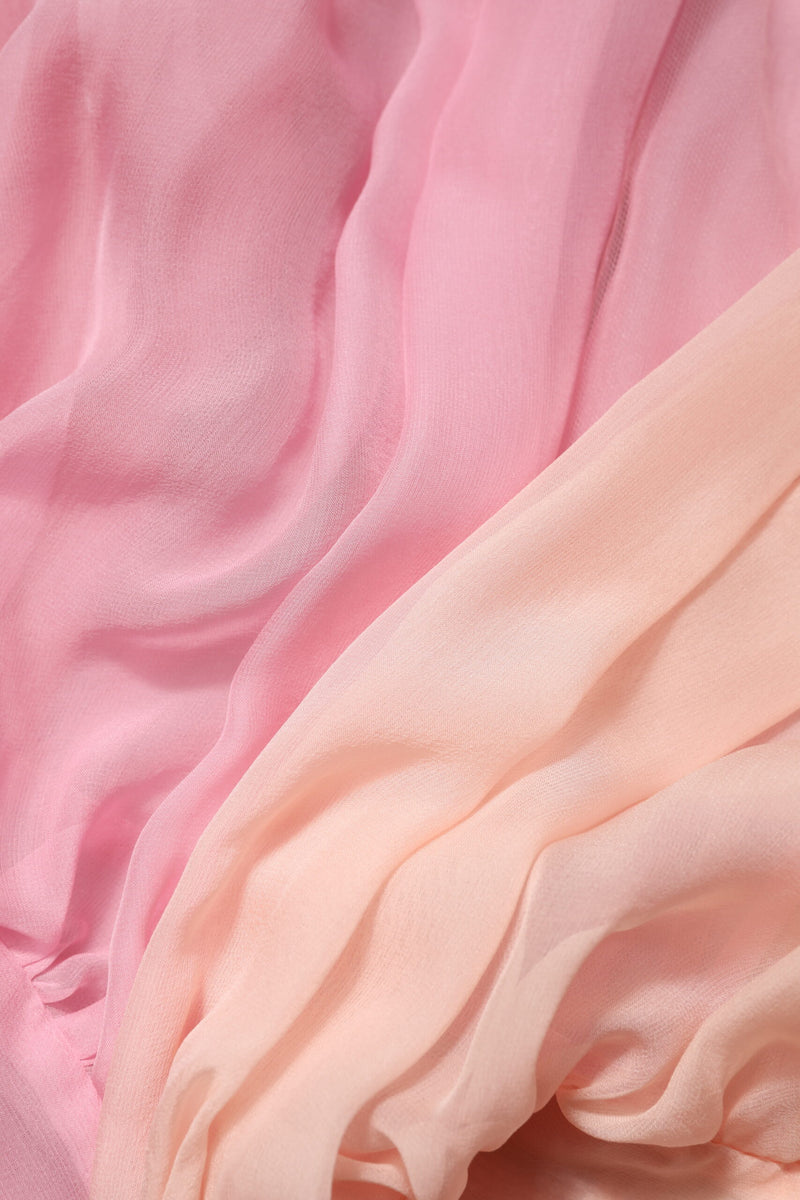 Dolce & Gabbana Blouse Top Rose à Col V Plongeant à Manches Longues