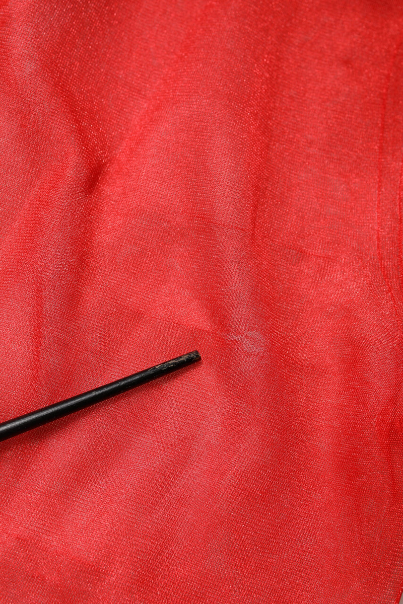 Dolce & Gabbana Red Tulle Turtleneck Long Sleeve Blouse