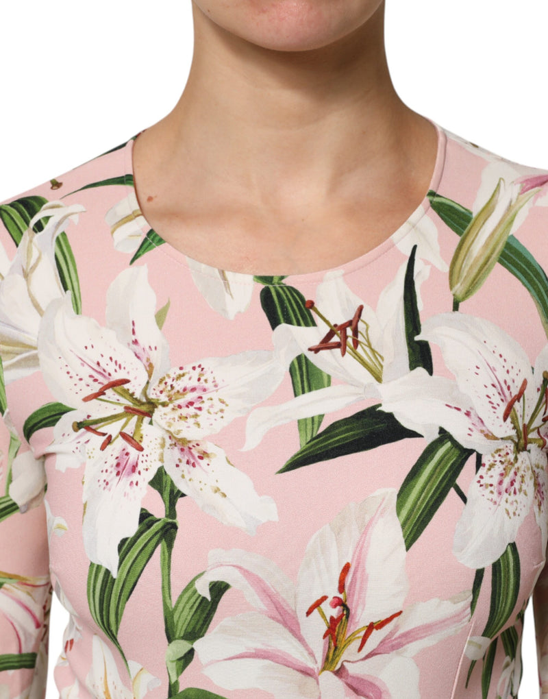 Dolce & Gabbana Blouse Top en Viscose Imprimé Lily Rose