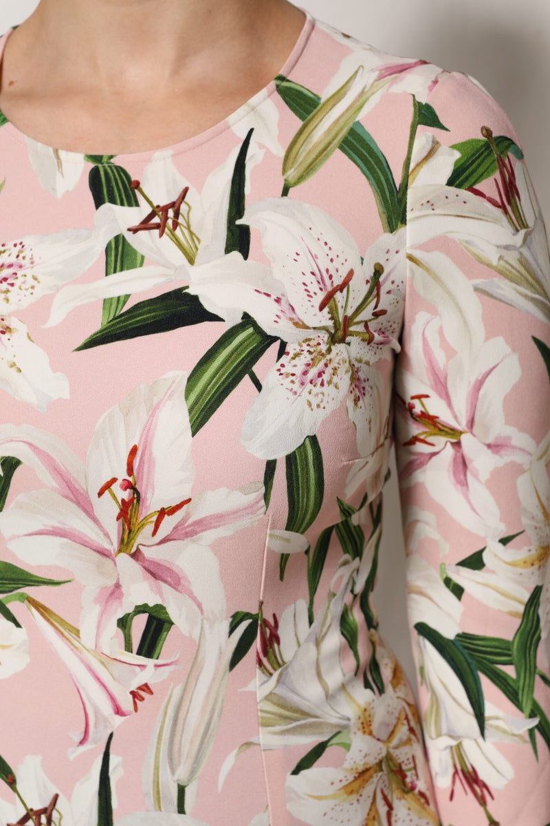 Dolce & Gabbana Blouse Top en Viscose Imprimé Lily Rose