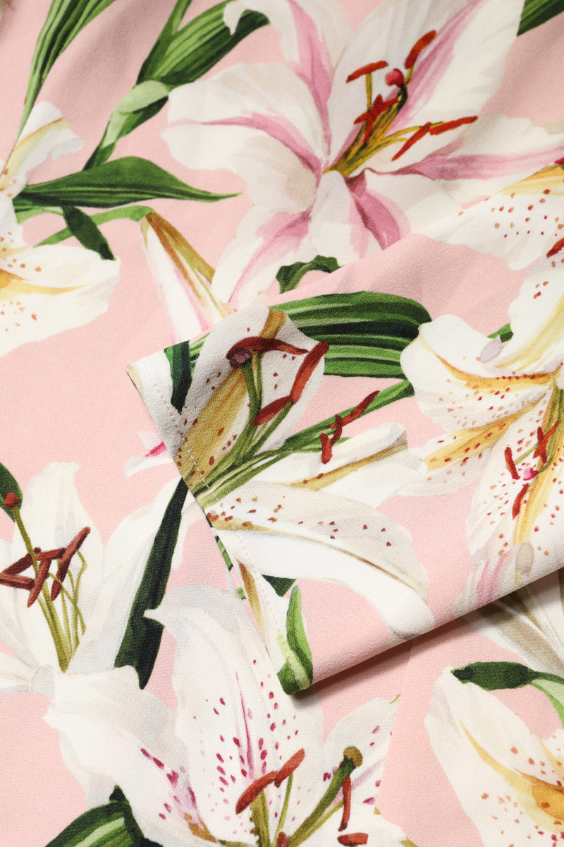 Dolce & Gabbana Blouse Top en Viscose Imprimé Lily Rose