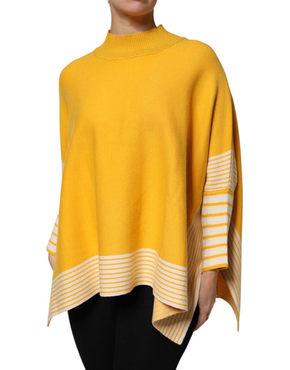 SIGNS Yellow Stripe Long Sleeve Overcoat Pullover Sweater