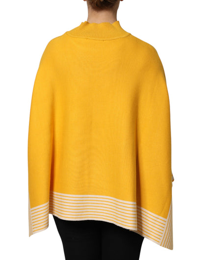 SIGNS Yellow Stripe Long Sleeve Overcoat Pullover Sweater
