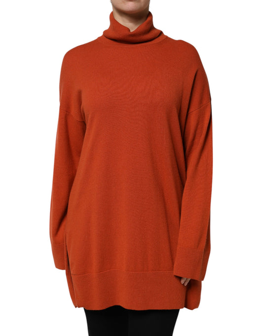 Pull col montant à manches longues en orange foncé de la marque Alpha Studio